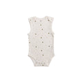 Natural Bees print cotton singletsuit on a white background