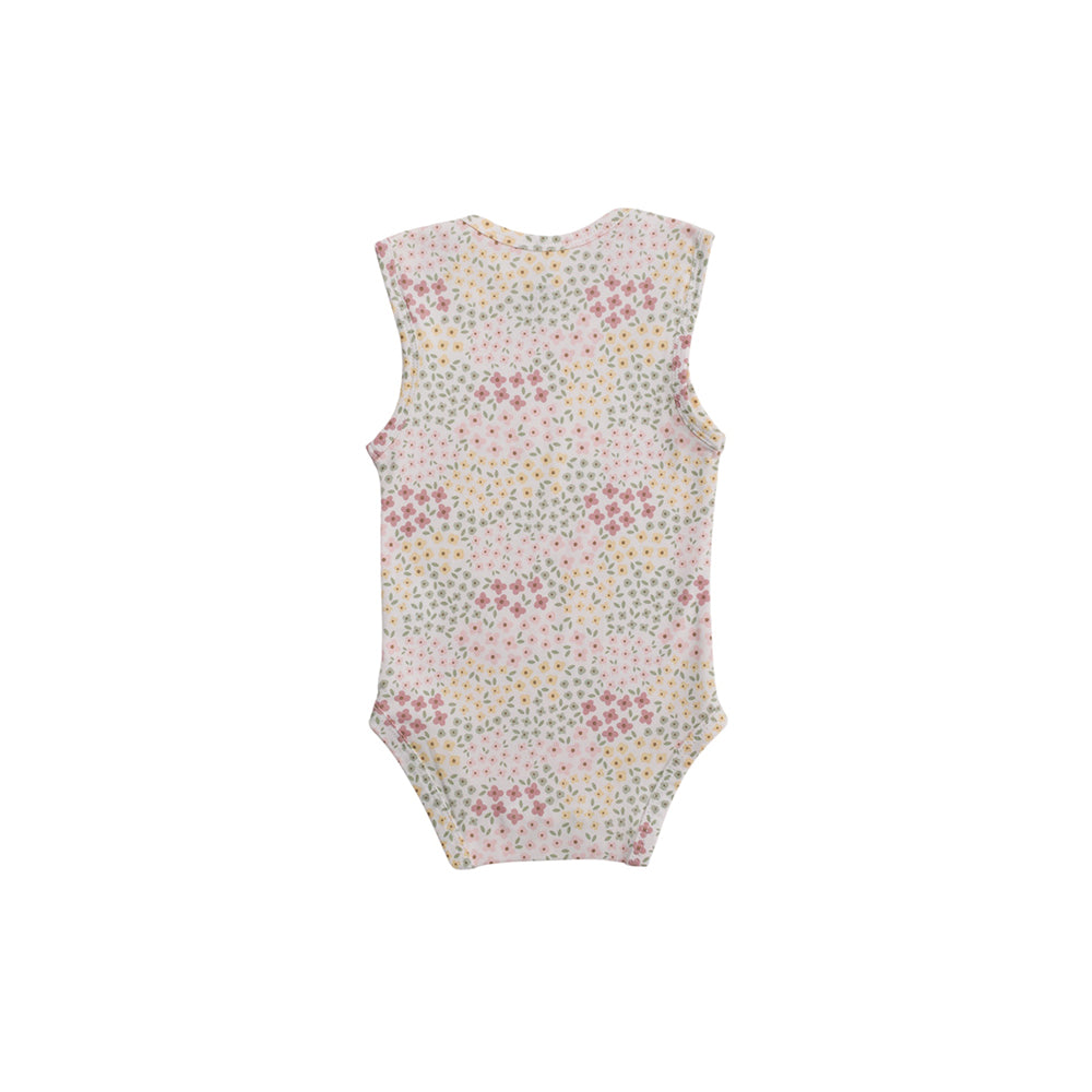Organic Cotton Singletsuit - Pink Bea Floral
