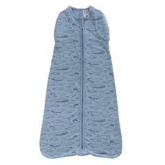 0.2 tog Organic Cotton Swaddle Sleep Bag - Blue Whales