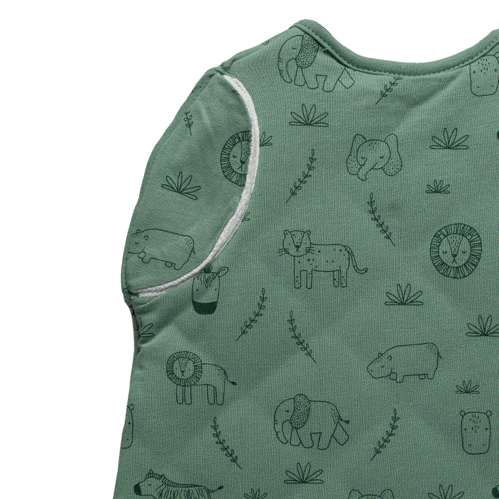 3.0 tog Organic Cotton Transition Swaddle Bag - Fern Safari
