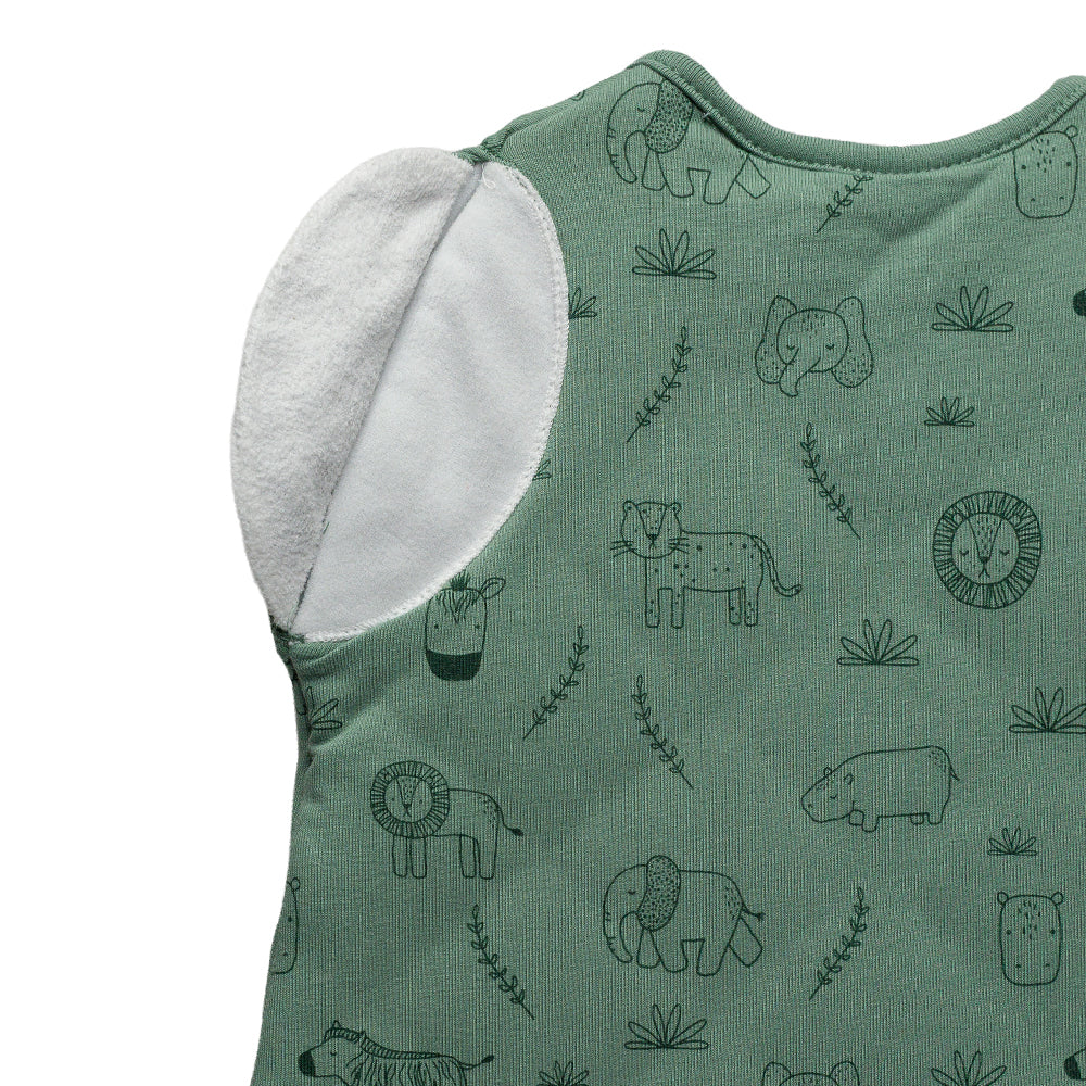 3.0 tog Organic Cotton Transition Swaddle Bag - Fern Safari