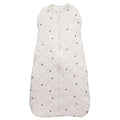 Cotton baby sleeping bag with bee pattern on a white background