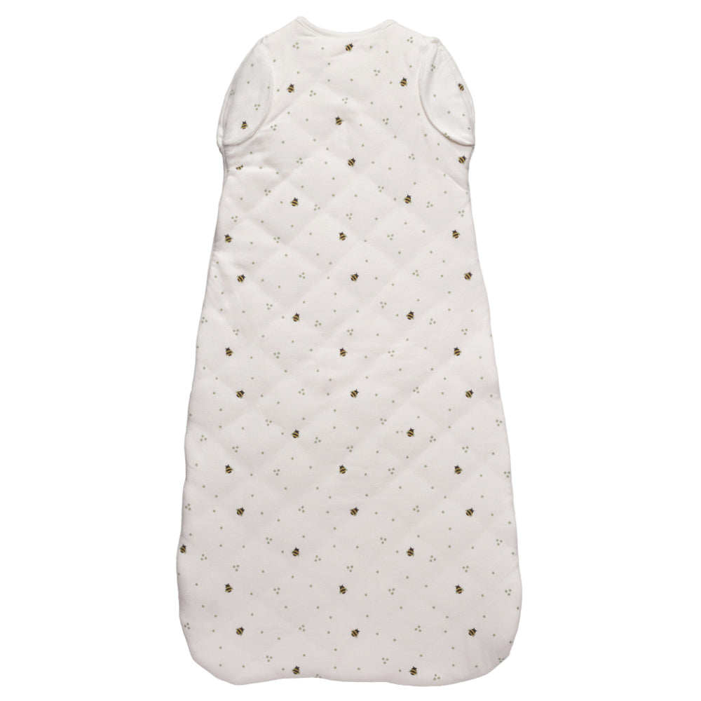Cotton baby sleeping bag with subtle pattern on a white background