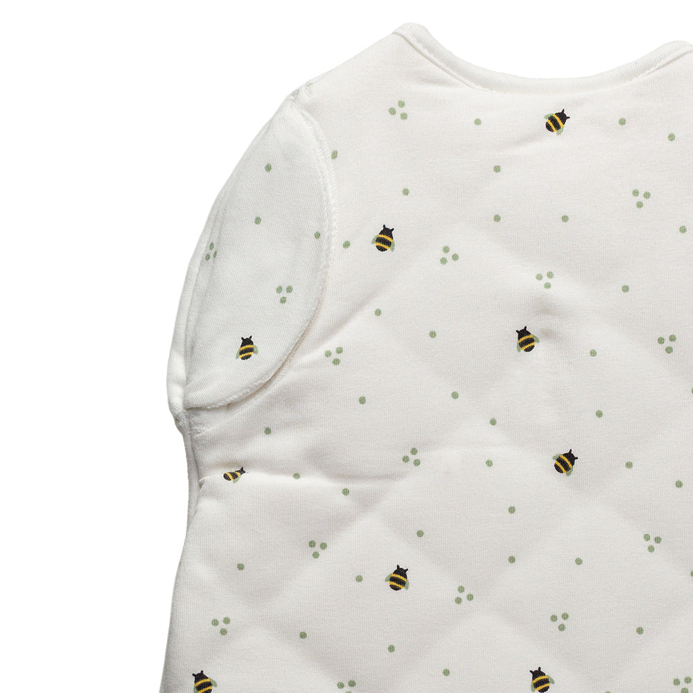 3.0 tog Organic Cotton Transition Swaddle Bag - Natural Bees