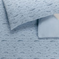 Blue jersey cotton duvet set with whale pattern and matching pillowcase