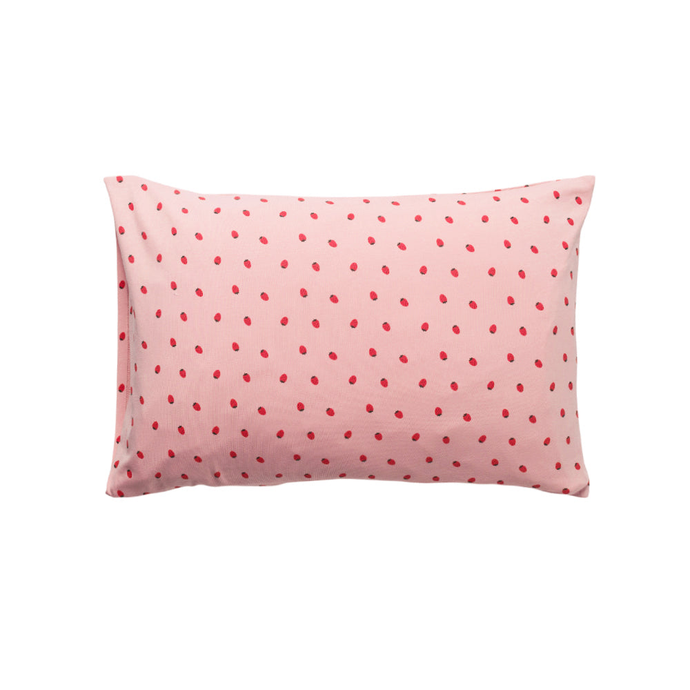 Pillow with Pink Strawberries Pillowcase on a white background