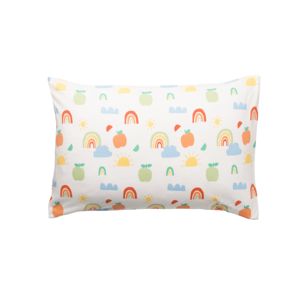 Pillow with Rainbow Pillowcase on a white background