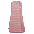 Merino pink striped swaddle on a white background