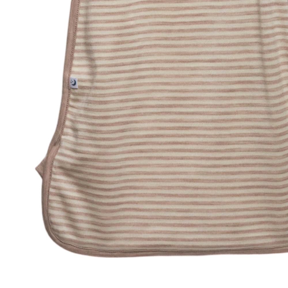Merino Jersey Zip Swaddle - Oat Stripe