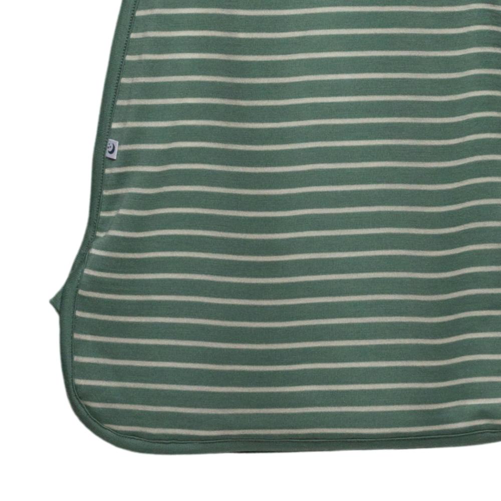 Close up of merino swaddle with label