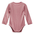 Merino long sleeved baby bodysuit in pink