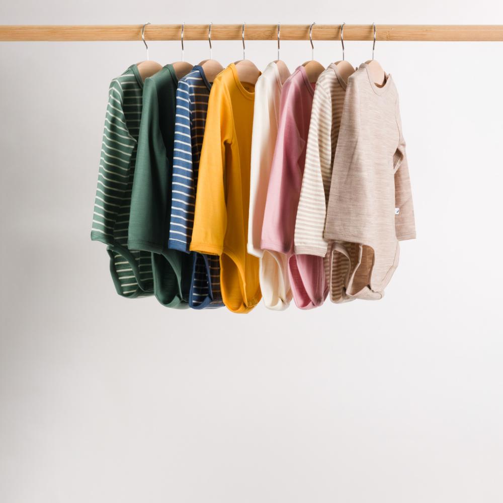Merino Jersey Long Sleeve Bodysuit - Lily Pink