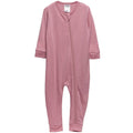 The sleep store jersey merino pink baby zipsuit onesie on a white background