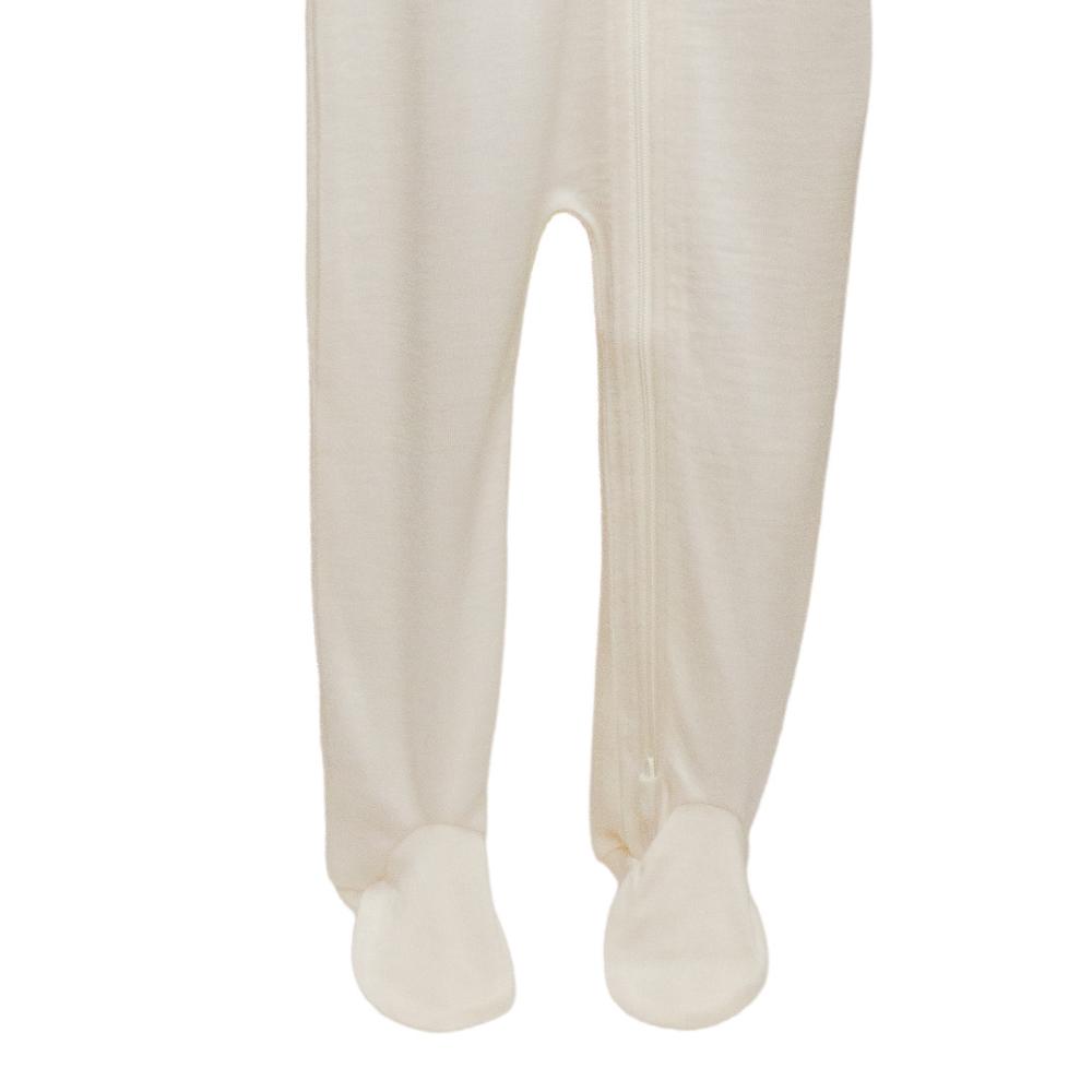 Footed merino baby zip suit