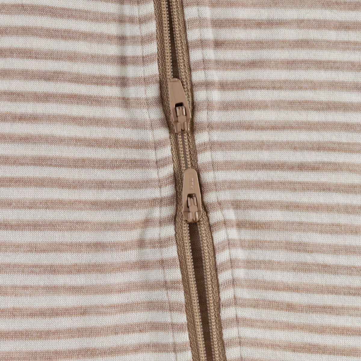 Merino Jersey Footed Zipsuit - Oat Stripe