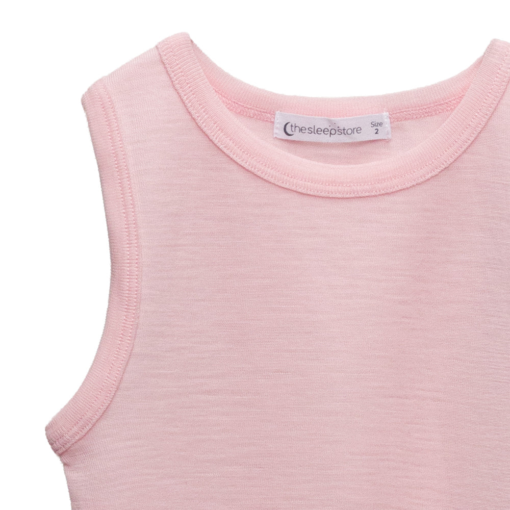 Deluxe Merino Rib Singlet - Blush