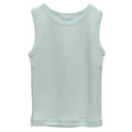 A sleeveless crewneck tank top in a light mint green color, shown flat against a plain white background. The brand name 'The Sleep Store' is visible on the inner neck label.