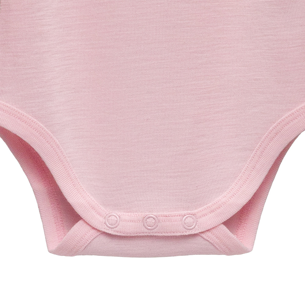 Merino Deluxe Rib Long Sleeve Bodysuit - Blush