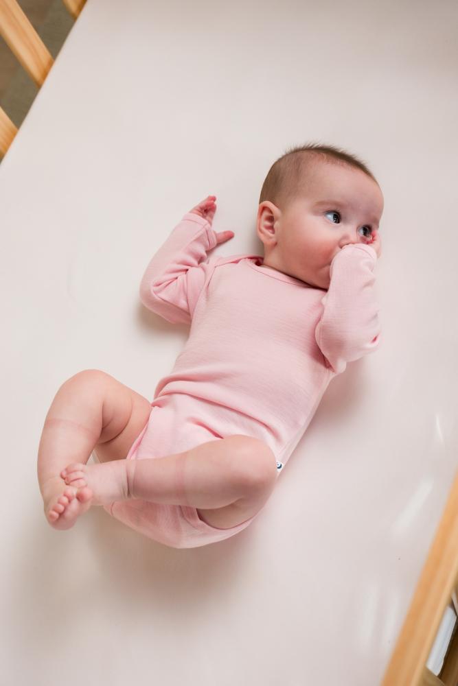 Merino Deluxe Rib Long Sleeve Bodysuit - Blush