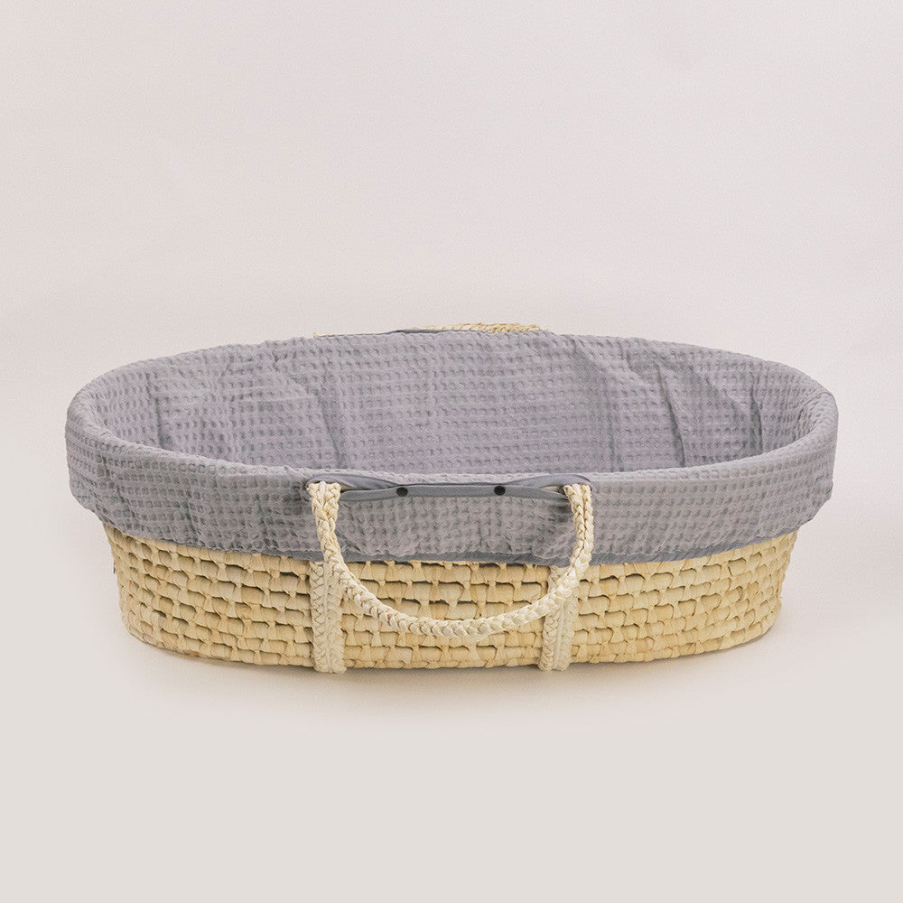 Moses Basket with Silver Liner on a white background
