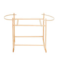 A light natural wood baby moses basket stand rocking legs at the bottom, shown on a plain white background.