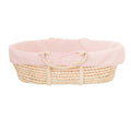 Moses Basket with Pink Liner on a white background