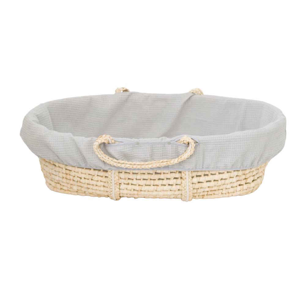 Moses Basket with Silver Liner on a white background