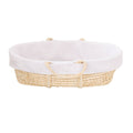 Moses Basket with White waffle Liner on a white background