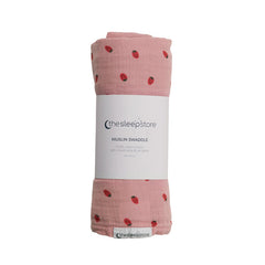 Deluxe Muslin Swaddle - Pink Strawberries