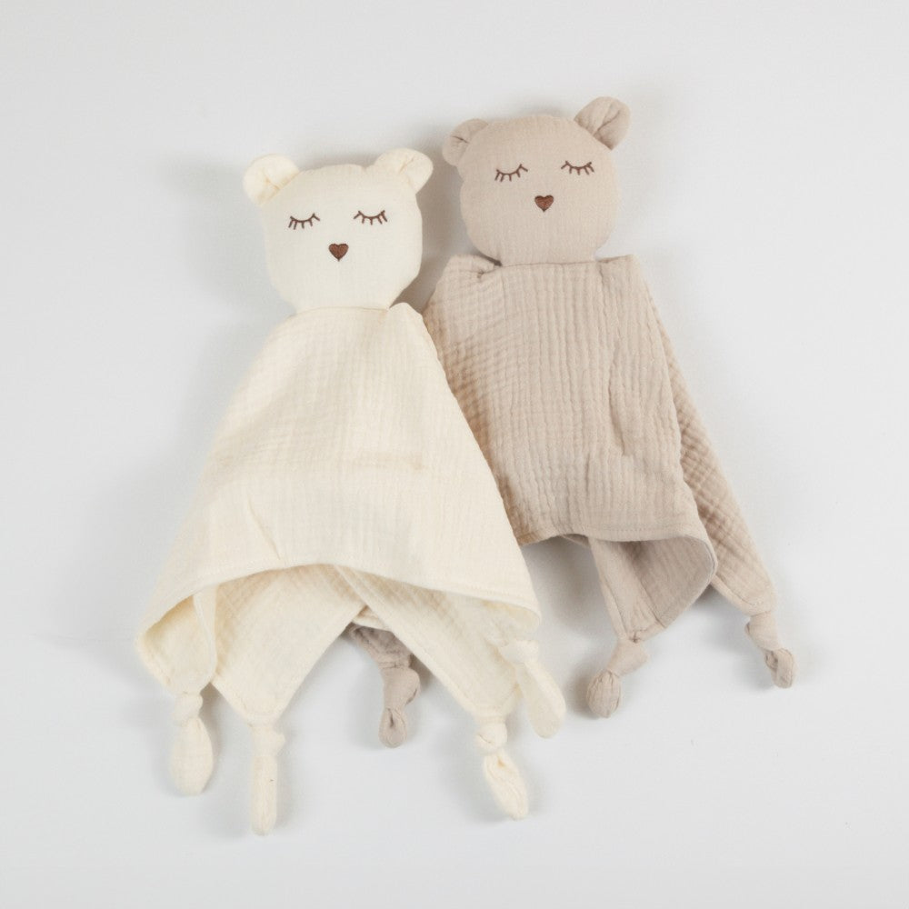 Sleepy Bear Muslin Comforter - Oat