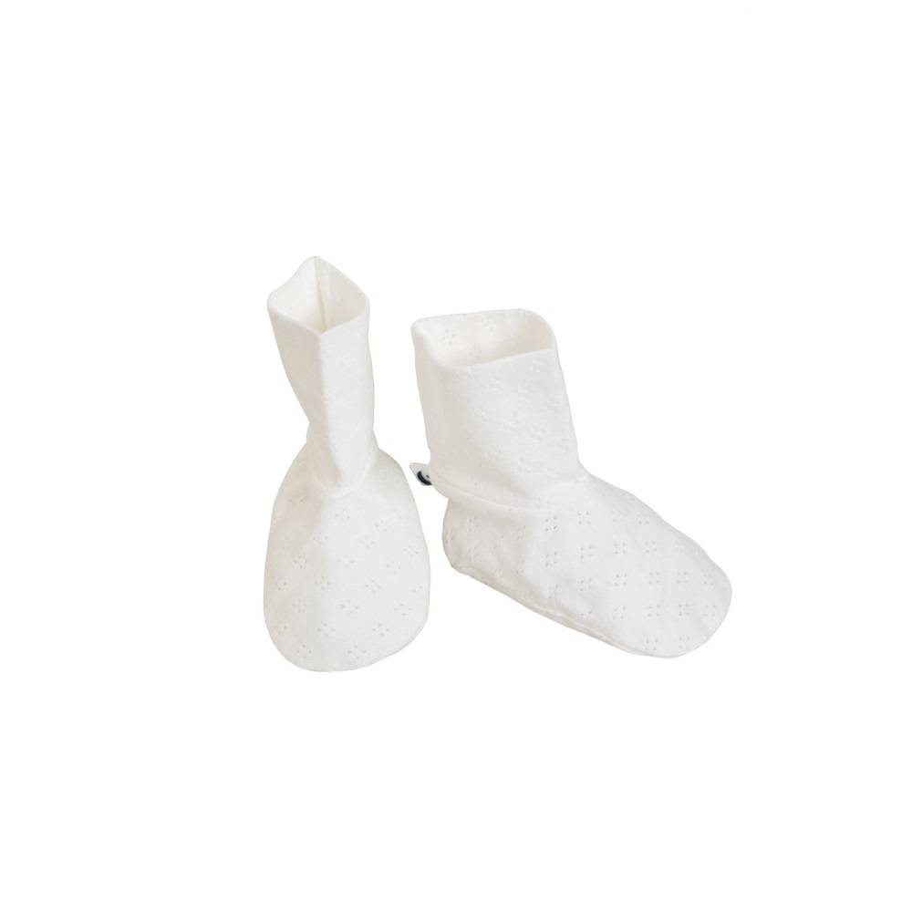 Cream Cotton Booties on a white background