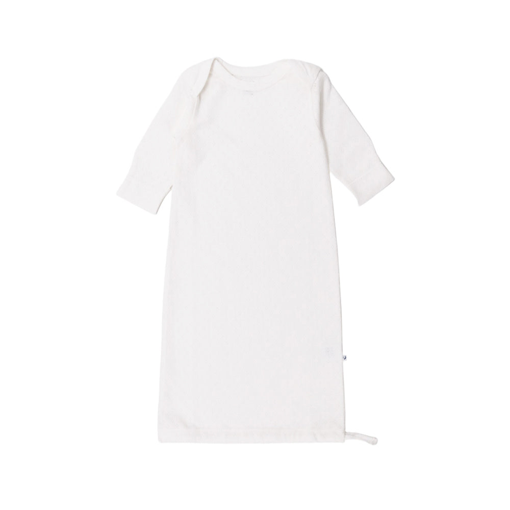 Cotton Pointelle Drawstring Gown on a white background
