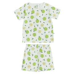 Premium Organic Cotton Short Sleeve Pyjamas - Apples