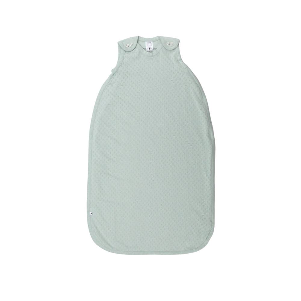 Light Cotton Pointelle Side Zip Sleeping bag in sage green