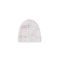 Floral print beanie on a white background
