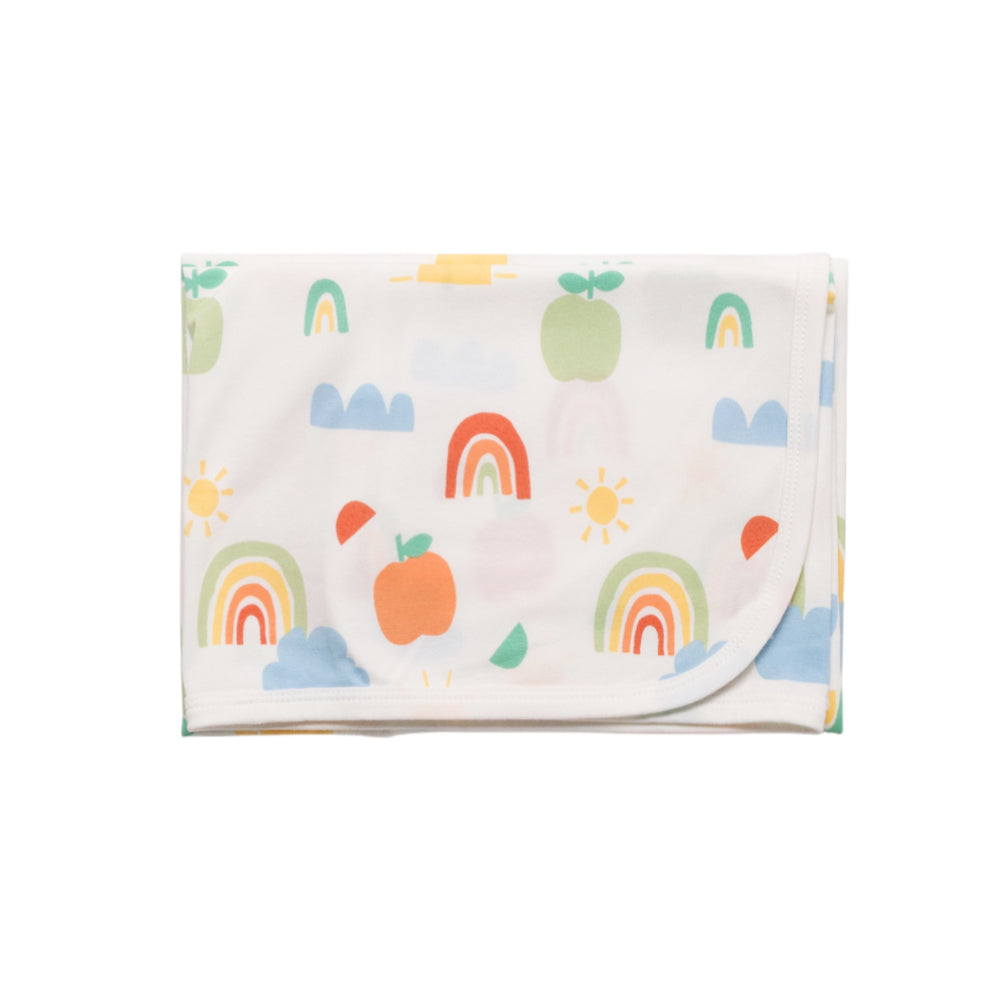 Rainbow Print Swaddle Wrap on a white background