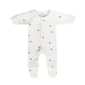 Cream Bees Print Small Baby Onesie on a white background