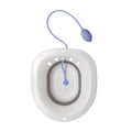 White sitz bath with a blue strap on a white background