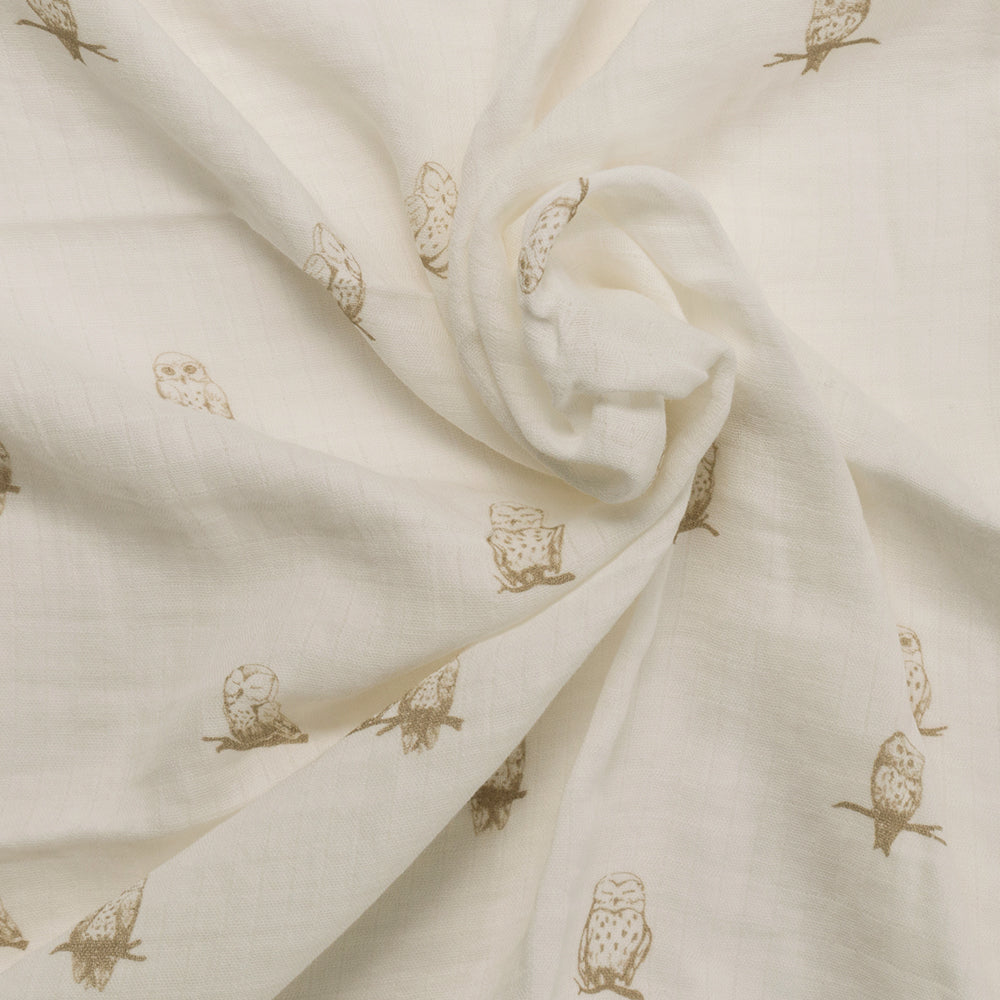 Deluxe Muslin Swaddle 2pk - Oat Owls & Natural Bees