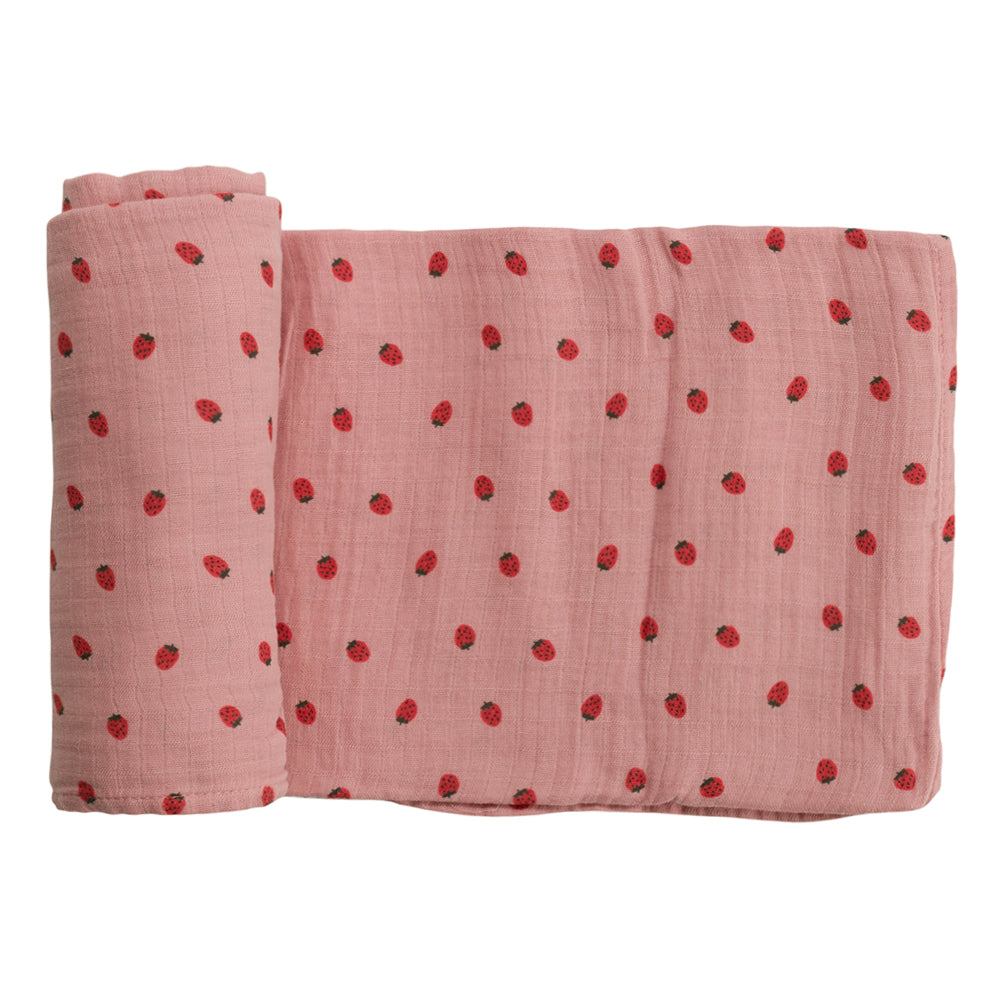 Deluxe Muslin Swaddle 2pk - Pink & Pink Strawberries