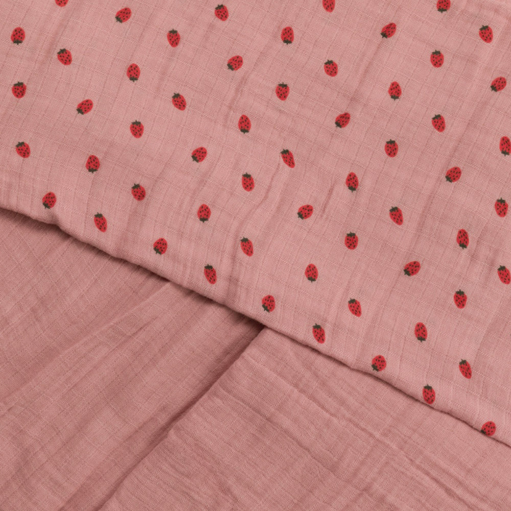 Deluxe Muslin Swaddle 2pk - Pink & Pink Strawberries