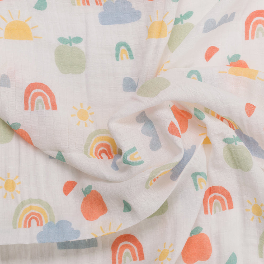 Deluxe Muslin Swaddle 2pk - White Stars & Sunny Days