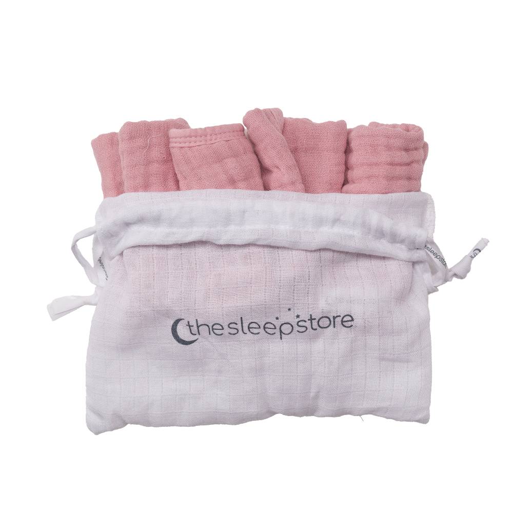 Muslin Face Cloth 4pk - Pink
