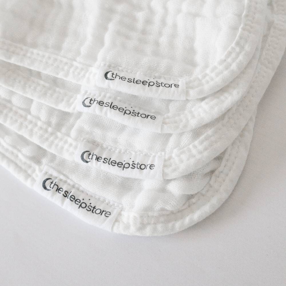 Muslin Face Cloth 4pk - White