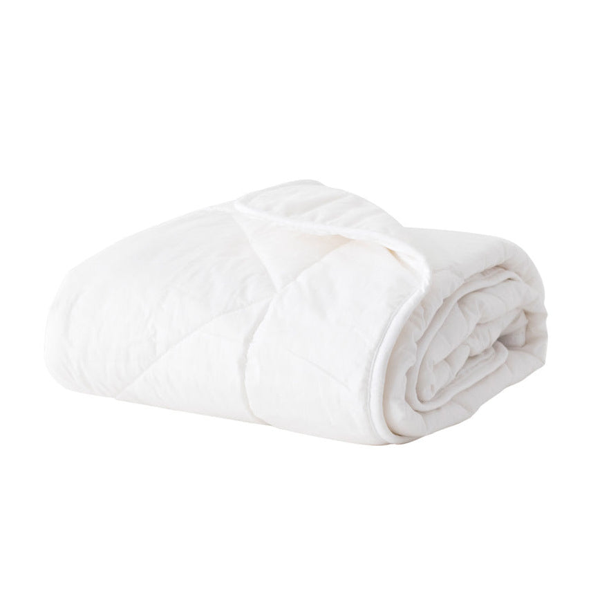 White winter duvet with a black border on a white background