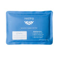 Blue gel ice pack with Nestling branding on a white background