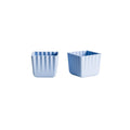 2 Blue Silicone cups on a white background