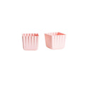 2 Pink Silicone cups on a white background