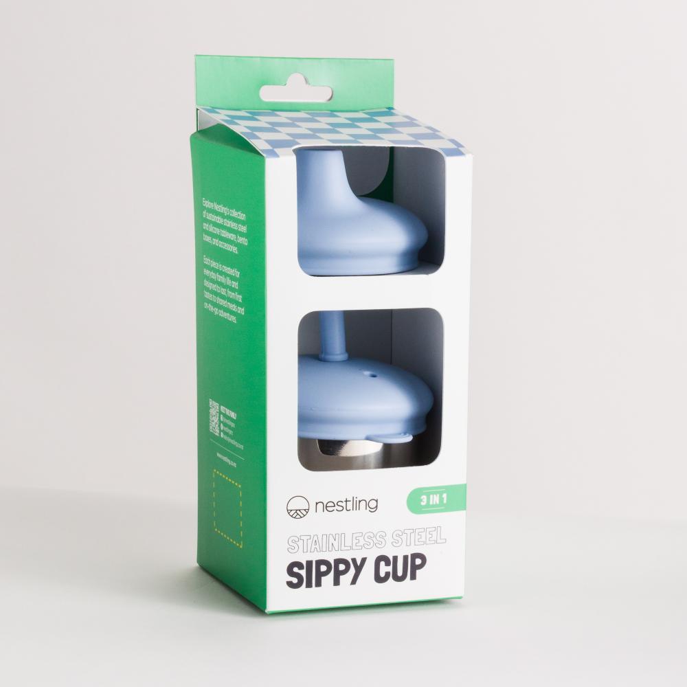 Stainless Steel 3-in-1 Sippy Cup - Dusty Blue