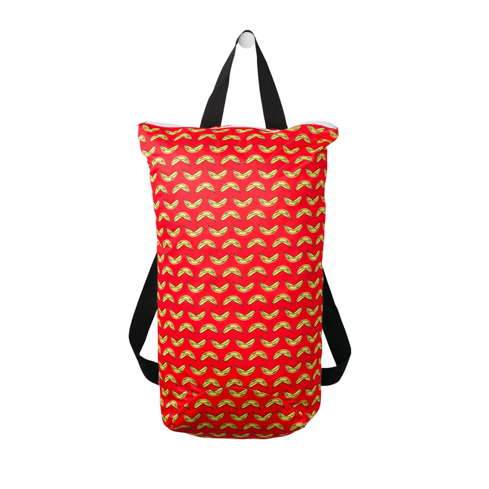 Large Swim Wet Bag with Bananas print on a white background
